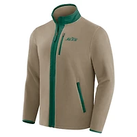 Veste polaire épaisse zippée pour homme, collection NFL x Darius Rucker par Fanatics, couleur beige New York Jets
