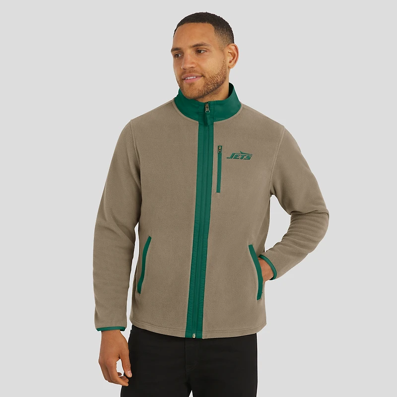 Men's NFL x Darius Rucker Collection by Fanatics  Tan New York Jets Heavyweight Polar Fleece Full-Zip Jacket