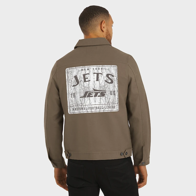 Men's NFL x Darius Rucker Collection by Fanatics Tan New York Jets Trucker Full-Button Jacket