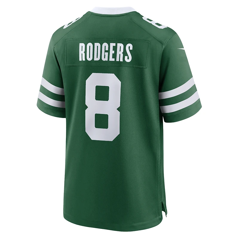 Maillot de match Nike Aaron Rodgers vert pour homme des New York Jets
