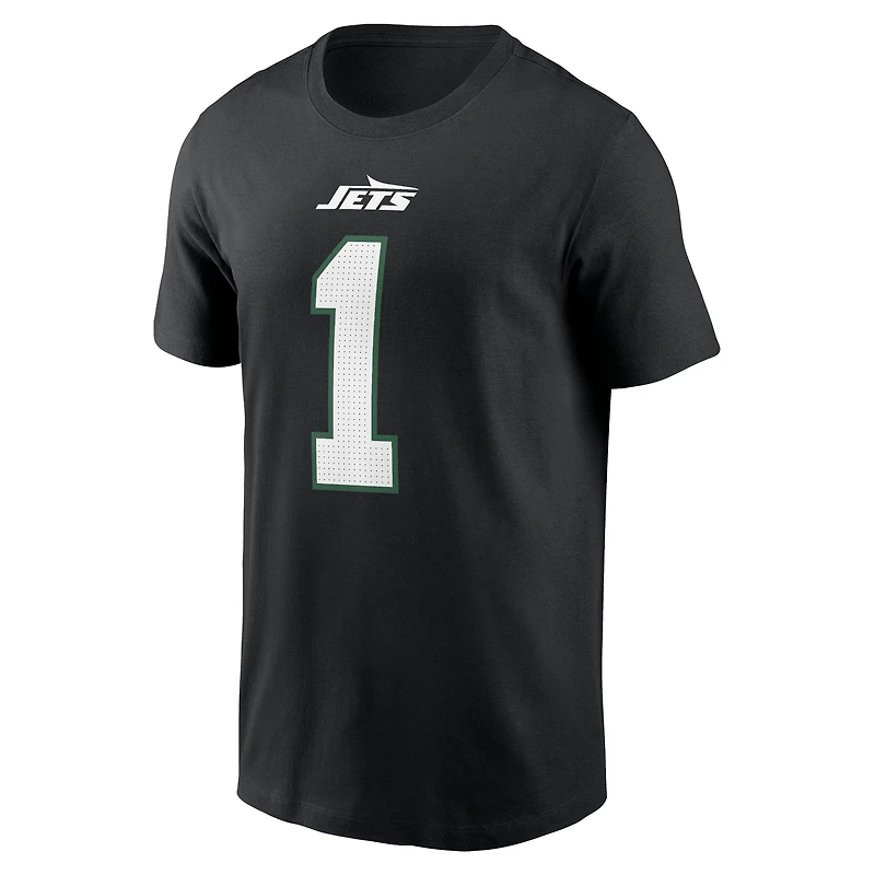 Men's Nike Ahmad Sauce Gardner Black New York Jets Name & Number T-Shirt