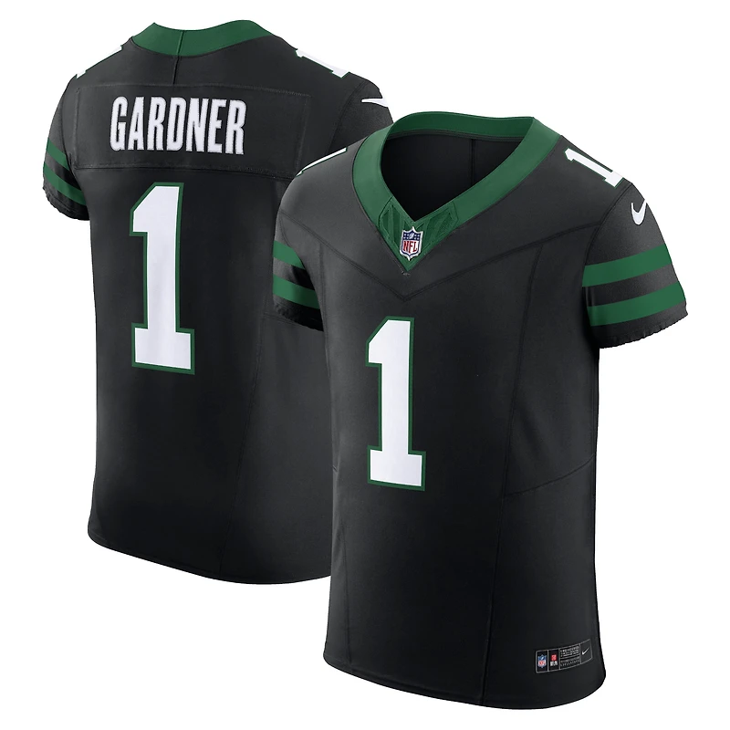 Maillot Nike Ahmad Sauce Gardner noir pour homme des New York Jets Vapor F.U.S.E. Elite. Elite