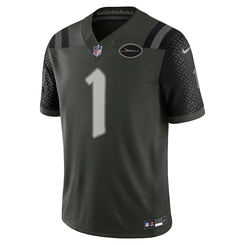 Maillot Nike Ahmad Sauce Gardner Gotham Green pour homme, collection limitée New York Jets 2025 Rivalries