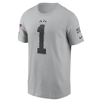 T-shirt Nike Ahmad Sauce Gardner pour homme, gris, New York Jets 2024 Salute To Service, nom et numéro