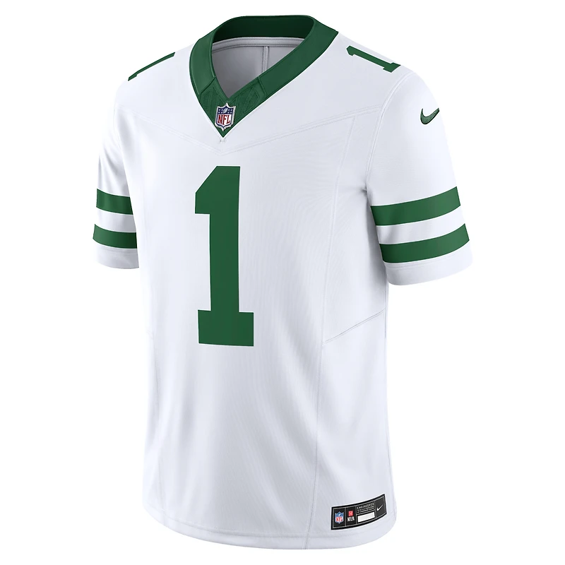 Men's Nike Ahmad Sauce Gardner Legacy White New York Jets Vapor F.U.S.E. Limited Jersey