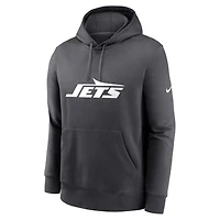 Sweat à capuche avec logo Nike New York Jets Club anthracite pour homme