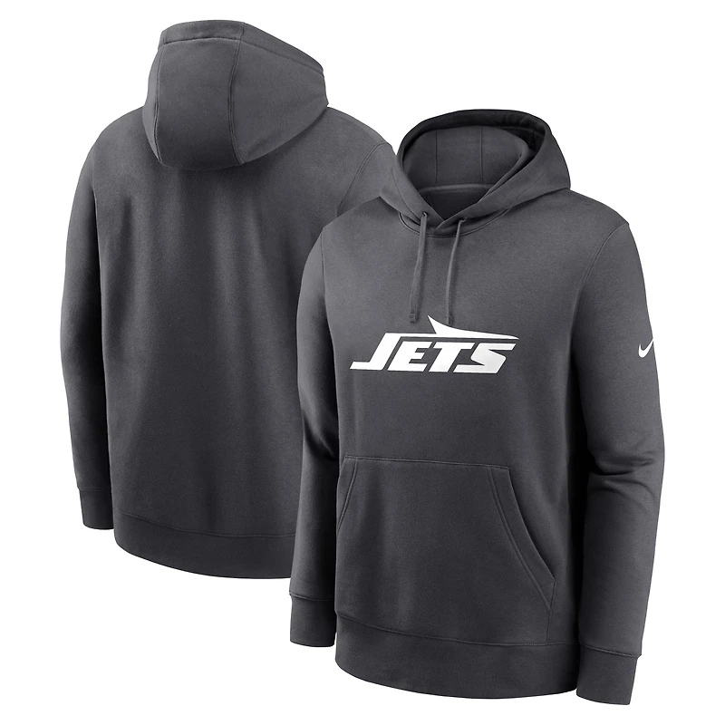 Sweat à capuche Nike Anthracite New York Jets Primetime Club Logo pour homme