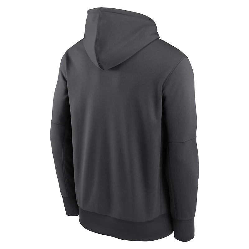 Men's Nike Anthracite New York Jets Toss Sweep Performance Pullover Hoodie
