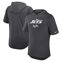 Men's Nike Anthracite New York Jets Tri-Blend Performance Hoodie T-Shirt