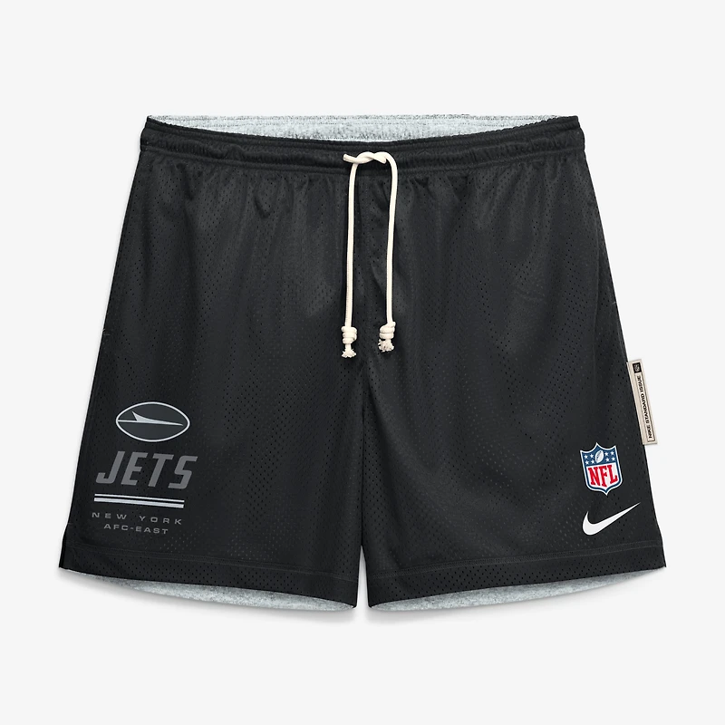 Short réversible Nike Dri-FIT noir/platine New York Jets pour homme