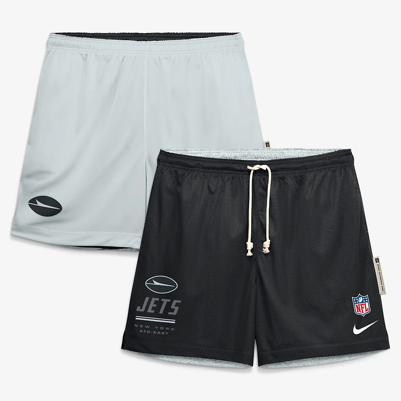Short réversible Nike Dri-FIT noir/platine New York Jets pour homme