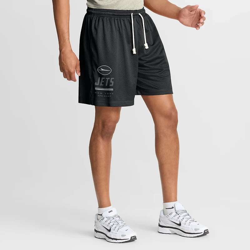 Men's Nike Black/Platinum New York Jets Sideline Standard Issue Dri-FIT Reversible Shorts