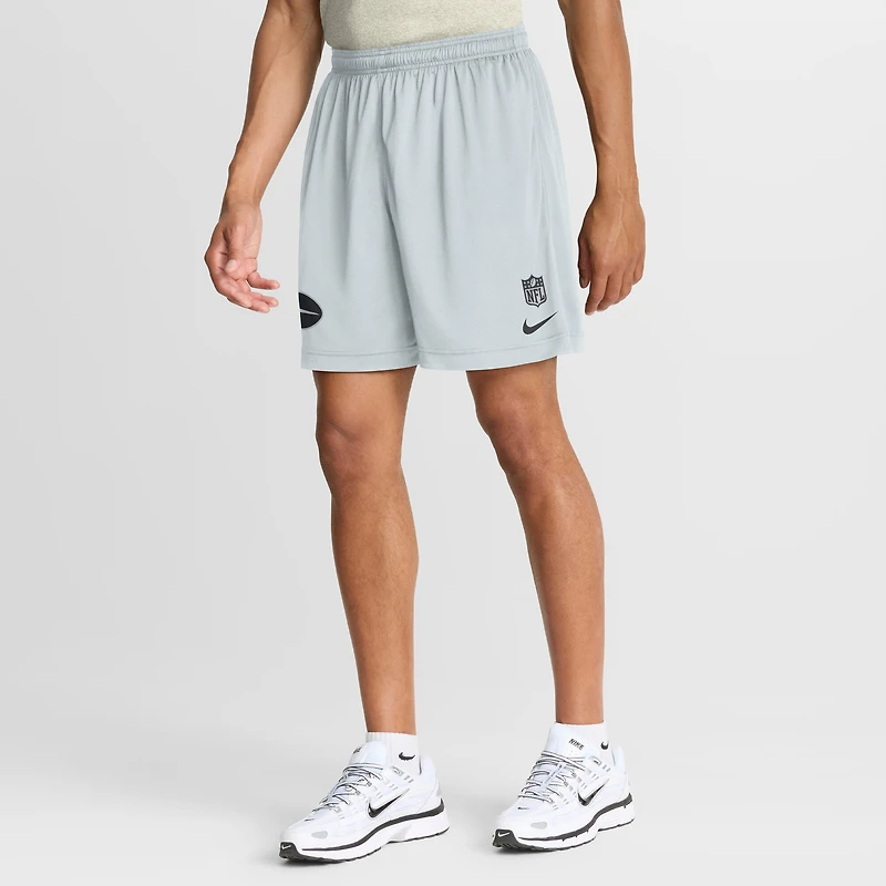 Men's Nike Black/Platinum New York Jets Sideline Standard Issue Dri-FIT Reversible Shorts
