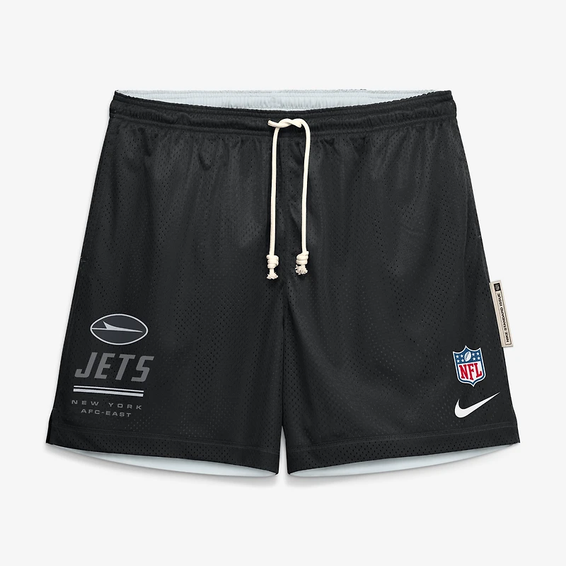 Men's Nike Black/Platinum New York Jets Sideline Standard Issue Dri-FIT Reversible Shorts