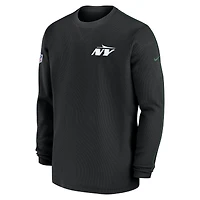 Men's Nike Black New York Jets 2024 Sideline Coaches Long Sleeve Top