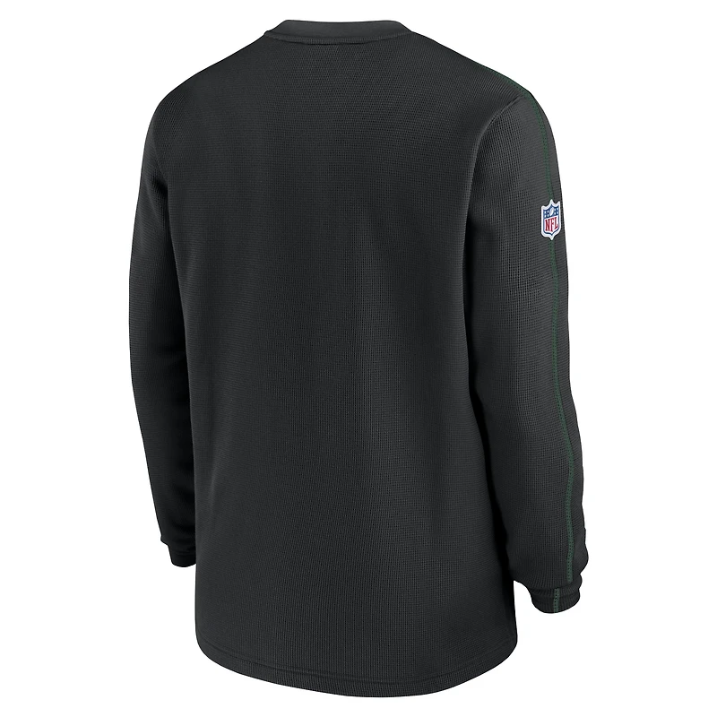 Men's Nike Black New York Jets 2024 Sideline Coaches Long Sleeve Top