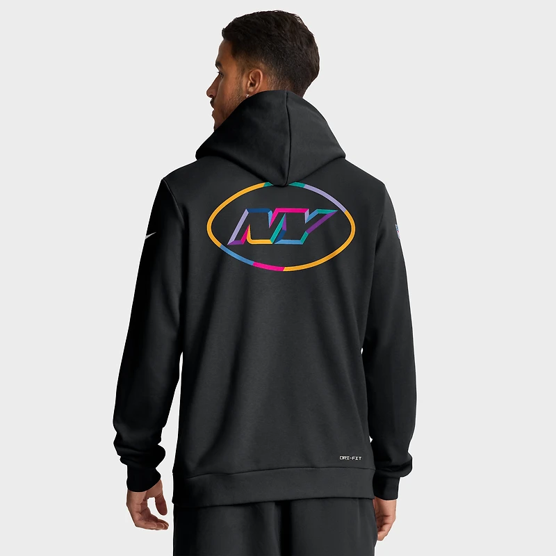 Sweat à capuche Nike noir New York Jets 2025 NFL Crucial Catch Sideline Standard Issue Dri-FIT pour homme