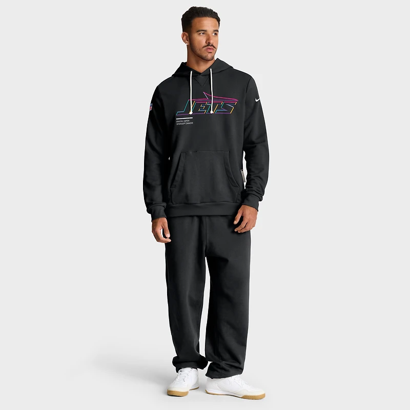 Men's Nike Black New York Jets 2025 NFL Crucial Catch Sideline Standard Issue Dri-FIT Hoodie