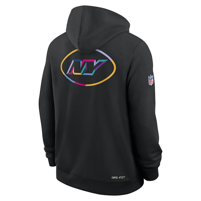 Men's Nike Black New York Jets 2025 NFL Crucial Catch Sideline Standard Issue Dri-FIT Hoodie