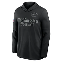 Men's Nike Black New York Jets 2025 Rivalries Collection Sideline Dri-FIT Long Sleeve Hoodie T-Shirt