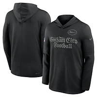 T-shirt à capuche et manches longues Nike noir New York Jets 2025 Rivalries Collection Sideline Dri-FIT pour homme