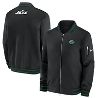 Veste aviateur entièrement zippée Nike New York Jets Coaches pour homme noire