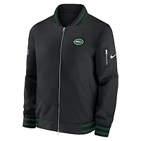 Veste aviateur entièrement zippée Nike New York Jets Coaches pour homme noire