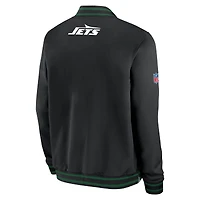 Veste aviateur entièrement zippée Nike New York Jets Coaches pour homme noire