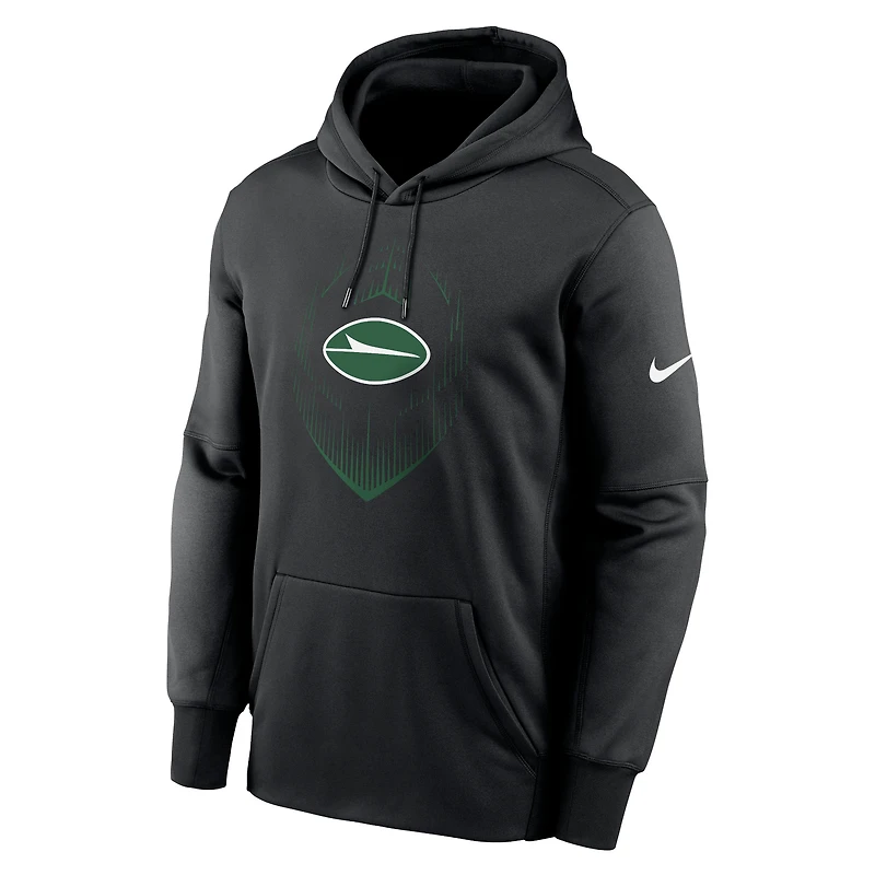 Men's Nike Black New York Jets Icon Performance Pullover Hoodie