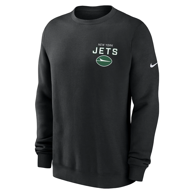 Men's Nike Black New York Jets Primetime Club Fleece Pullover Sweatshirt