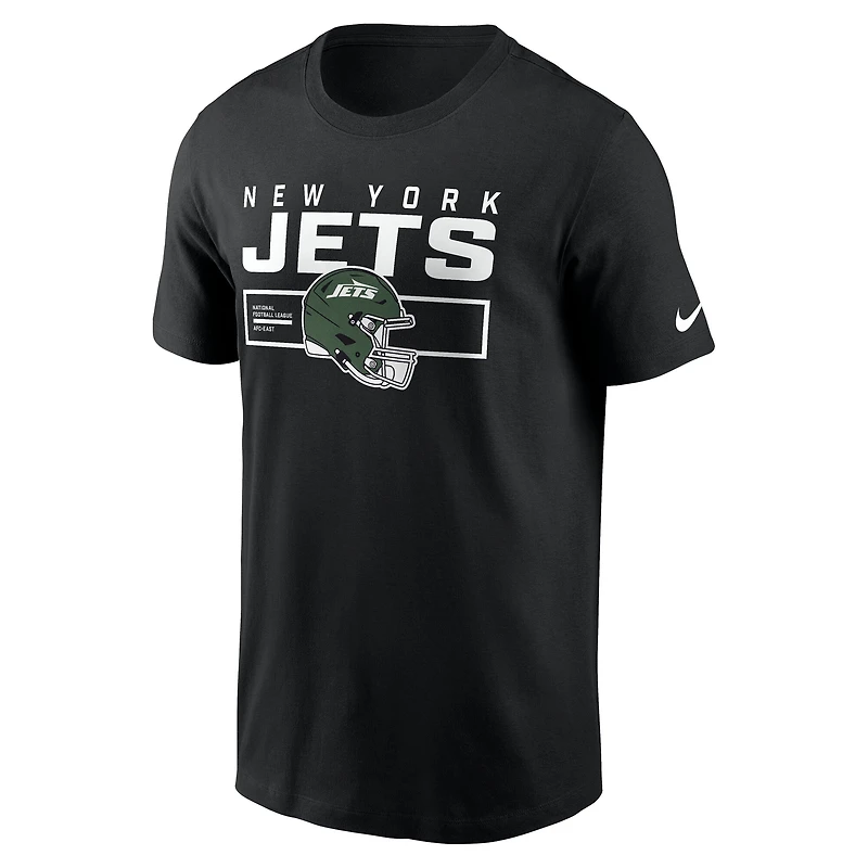 T-shirt Nike noir pour homme avec logo New York Jets Primetime Helmet Essential