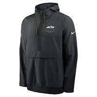 Men's Nike Black New York Jets Sideline Anorak Half-Zip Hooded Jacket