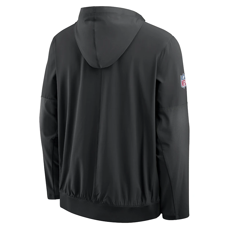 Men's Nike Black New York Jets Sideline Anorak Half-Zip Hooded Jacket