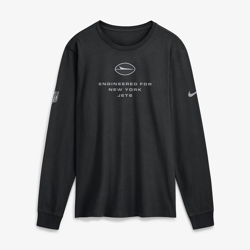 Men's Nike Black New York Jets Sideline Bold Arch Star Dri-FIT Long Sleeve T-Shirt