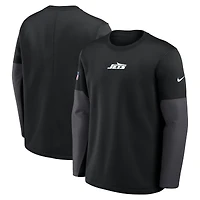 Men's Nike Black New York Jets Sideline Coach Therma-FIT Long Sleeve T-Shirt