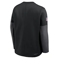 T-shirt Nike noir à manches longues Therma-FIT pour homme, motif coach des New York Jets