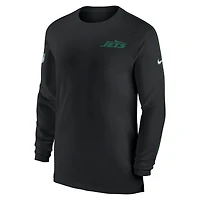 Men's Nike Black New York Jets Sideline Coach UV Performance Long Sleeve T-Shirt