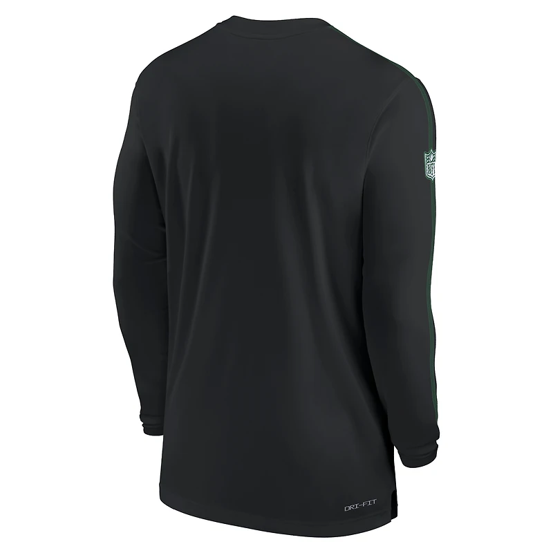 Men's Nike Black New York Jets Sideline Coach UV Performance Long Sleeve T-Shirt