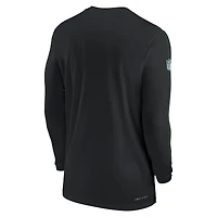 Men's Nike Black New York Jets Sideline Coach UV Performance Long Sleeve T-Shirt