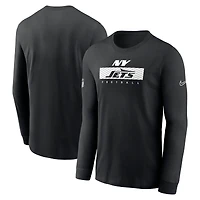 Men's Nike Black New York Jets Sideline Dri-FIT Long Sleeve T-Shirt