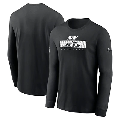 Men's Nike Black New York Jets Sideline Dri-FIT Long Sleeve T-Shirt