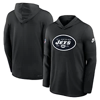 Men's Nike Black New York Jets Sideline Pass Accuracy Dri-FIT Long Sleeve Hoodie T-Shirt