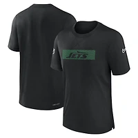 T-shirt de performance Nike noir pour homme New York Jets Sideline Player