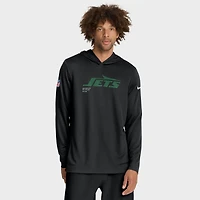 Men's Nike Black New York Jets Sideline Pure Fury Dri-FIT Long Sleeve Hoodie T-Shirt