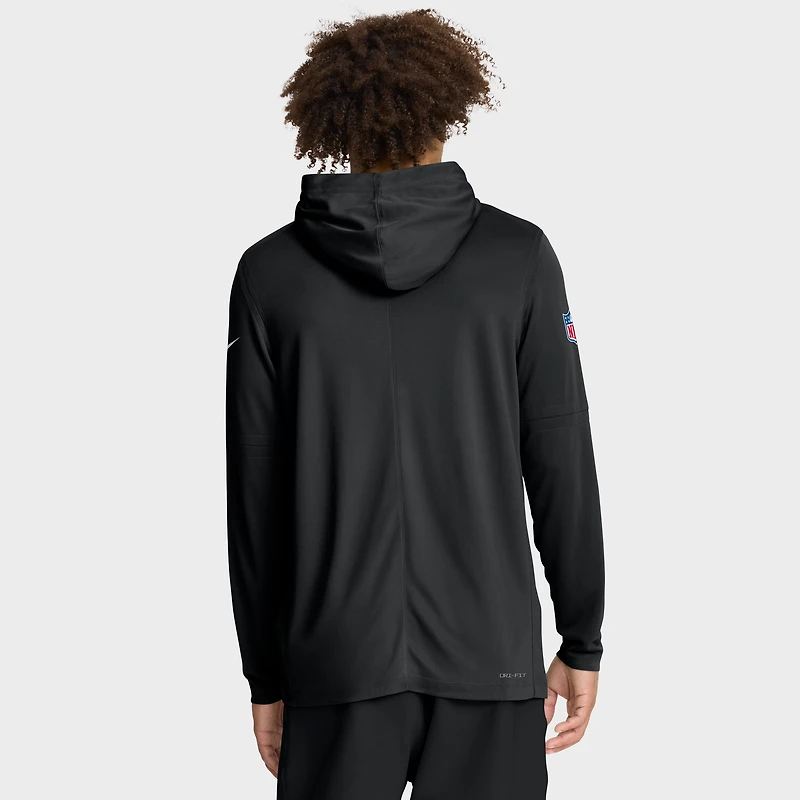 Men's Nike Black New York Jets Sideline Pure Fury Dri-FIT Long Sleeve Hoodie T-Shirt