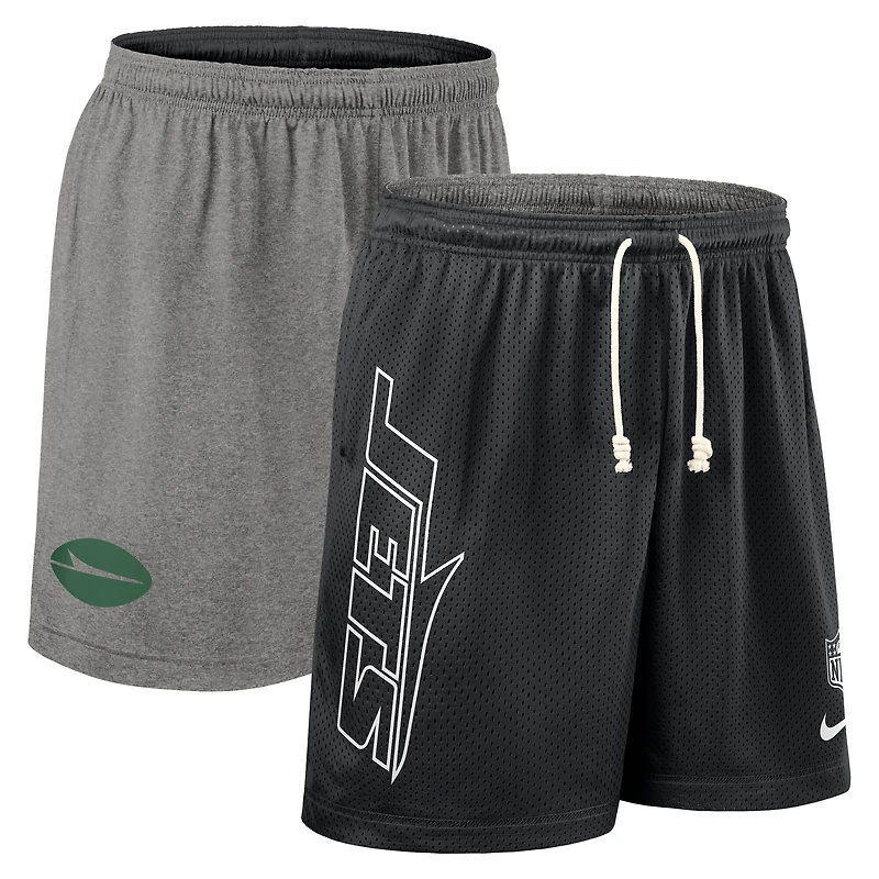 Men's Nike Black New York Jets Sideline Reversible Dri-FIT Shorts