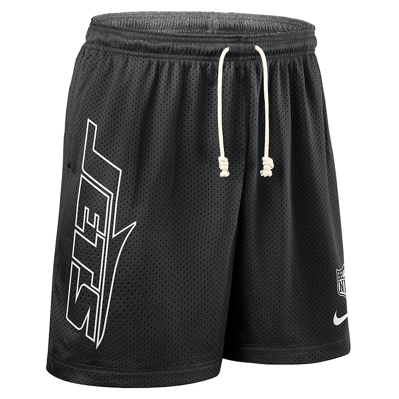 Men's Nike Black New York Jets Sideline Reversible Dri-FIT Shorts