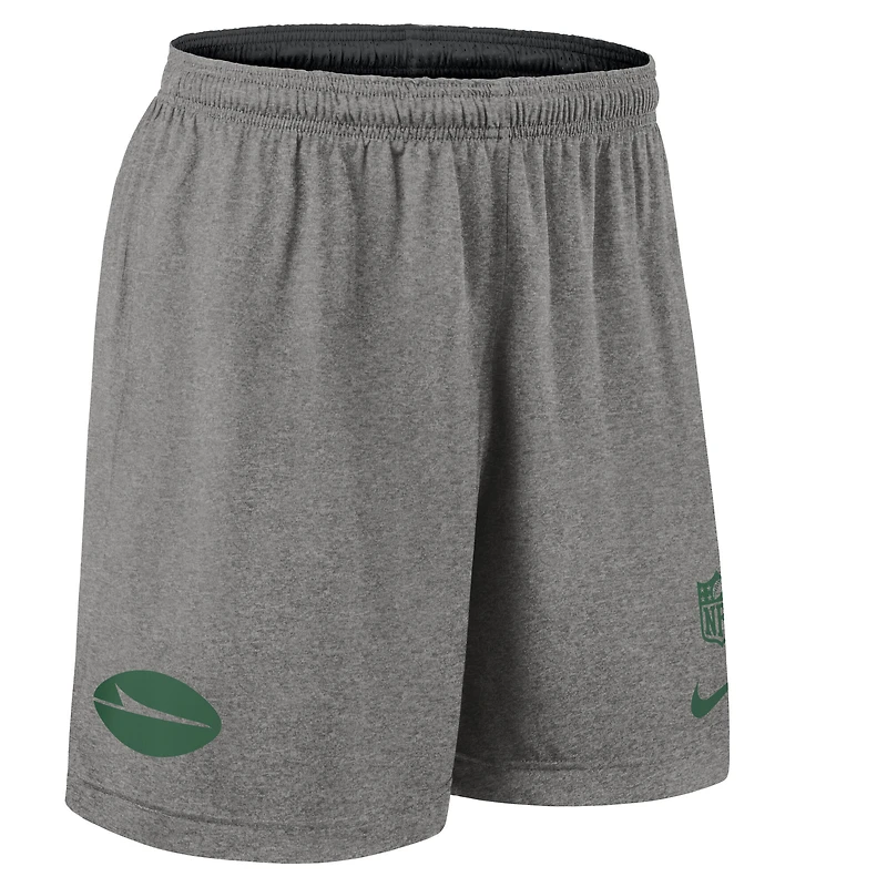 Men's Nike Black New York Jets Sideline Reversible Dri-FIT Shorts
