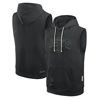Men's Nike Black New York Jets Sideline Standard Issue Dri-FIT Sleeveless Hoodie