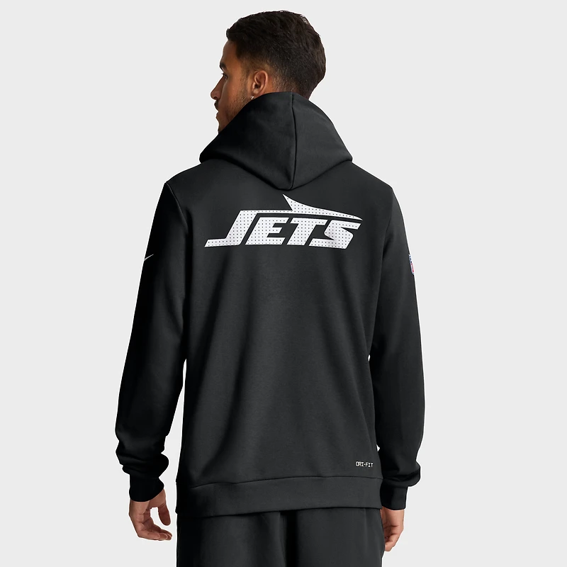 Men's Nike Black New York Jets Sideline Standard Issue Initial Home Dri-FIT Hoodie